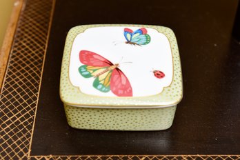 Tiffany & Co. Limoges Porcelain Butterfly And Lady Bug Trinket Box