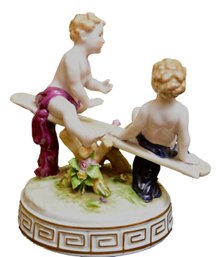 Antique Hallmarked German Porcelain Teeter Totter Figurine