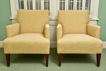 Pair Of Crate & Barrel Tux Arm Chairs (RETAIL $2,000)
