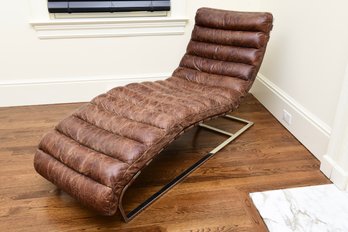 Restoration Hardware Oviedo Distressed Leather Chaise (RETAIL $3,995)