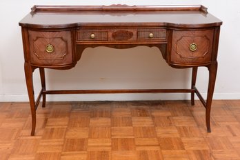 Vintage Mahogany Three Drawer Desk / Vanity