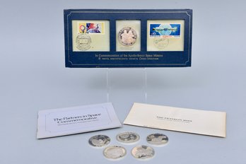 The Franklin Mint Commemoration Of The Apollo-soyuz Space Mission Limited Edition Proof Sterling Coin And More