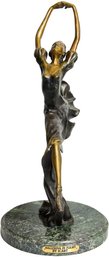 Louis Icart Classic Art Deco Bronze Sculpture 'Ballerina In Flight'