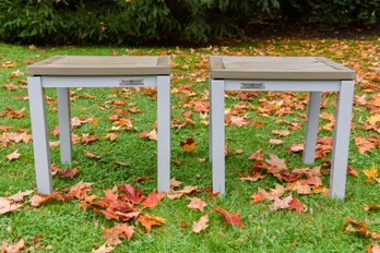 Pair Of Oxford Garden Outdoor Cocktail/Side Tables