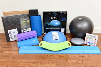 Collection Of Yoga And Fitness Accessories