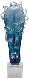 Ion Tamaian (Romanian, B. 1954) Signed Art Glass Face Sculpture Numbered 200