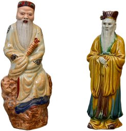 Pair Of Chinese Immortal Scholar Figurines