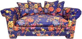 Heritage Upholstery Floral Single Cushion Loveseat With Matching Throw Pillows