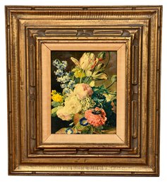 Framed Floral Still Life Print On Board