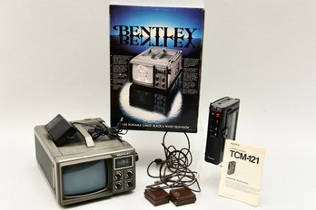 Bentley Portable 5' Black & White Television (Model No. 100C) And Sony Cassette-Corder (Model No. TCM-121)