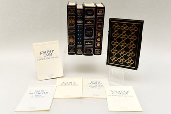 Collection Of Five Signed By The Author Limited Edition Leather Bound Books From The Franklin Library