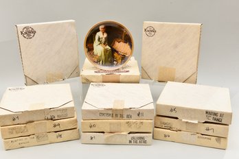 Set Of Twelve Norman Rockwell Rediscovered Women's Series Limited Edition Wall Plates With Hooks And COAs