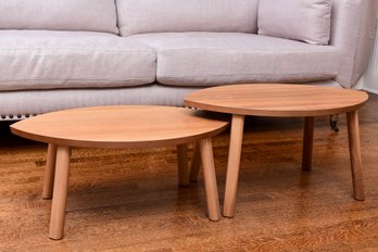 Pair Of Ikea Stockholm Walnut Veneer Nesting Tables (RETAIL $330)