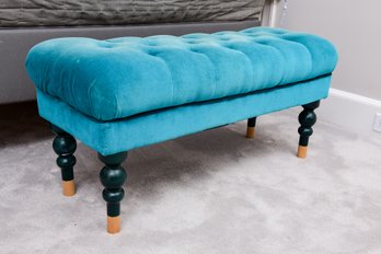 Turquoise Tufted Bench