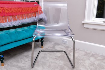 Ikea Tobias Lucite And Chrome Desk Chair By Designer Carl Ojerstam