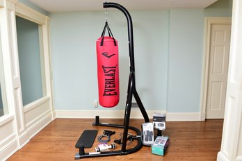 Everlast 100 Lb Heavy Bag Punching Station (Model No. 4812BDTC) And More