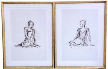 Pair Of Elise Green Signed Limited Edition Framed Prints Titled 'Figure Study I' And 'Figure Study 2'