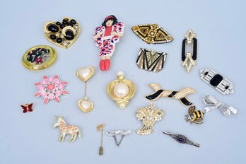 Collection Of Vintage Brooches - Trifari, Richelieu And More