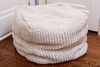 Square Knit Pouf Ottoman