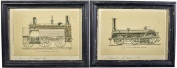 Signed Locomotive Framed Antique Prints Dated 1890