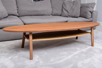 Ikea Stockholm Walnut Veneer Oval Double Tiered Coffee Table (RETAIL $349)