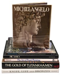 Collection Of Six Art Books - Picasso, Michela Angelo, The Gold Of Tutankhamen And More