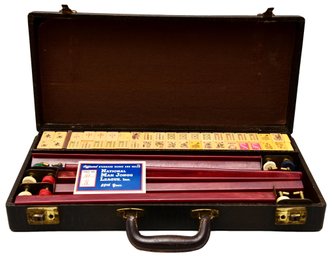Vintage 1965 National Mah Jongg League Set In Faux Alligator Carrying Case