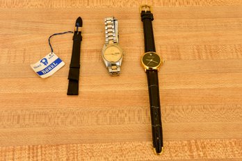 Pair Of Watches - Oleg Cassini, Seiko And Borel Watchband