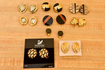 Collection Of Clip On Earrings - Swarovski, Christian Dior, Lanvin And More