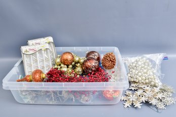 Collection Of Sparkly Christmas Tree Ornaments And More