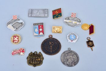 Collection Of Soviet Russian Pins, Pendants And More