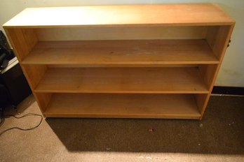 Maple Book/ Toy Shelf With Three Shelves On Locking Casters