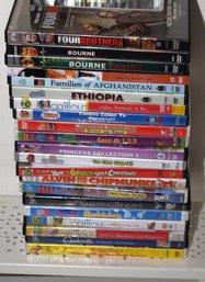 Myriad Of DVD's Disney's Cinderella, Curious George, Caillou, Bourne Series, Ethiopia, Families/ Afganistan