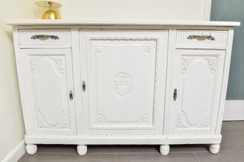 19th Century French Louis XVI Painted Buffet With Corian Countertop