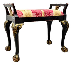 Antique Carved Clawfoot Boudoir Bench