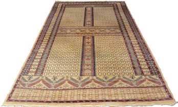 Hand Knotted Silk And Wool Area Rug