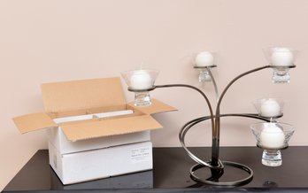 Five Arm Candle Display Centerpiece With Two Extra Boxes Of Replacement Candles