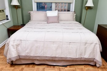 King Size Bed Ensemble - Frame, Simmons Mattress And Bedding