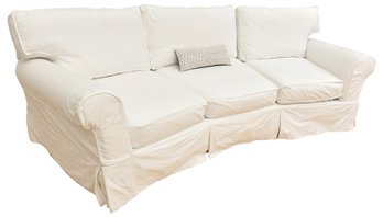 Lee Industries Curved Three Cushion Slip Covered Sofa