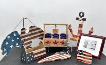 Collection Of 4th Of July Themed Wall Decor And Tabletop Items