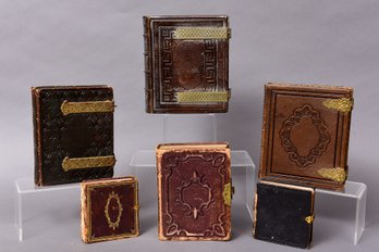 Set Of Six Antique Photograph Cases With Antique Tin Type Photos And More