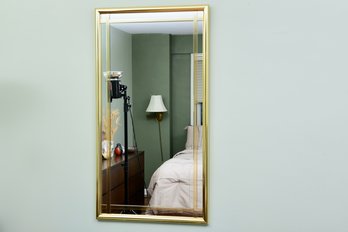 Vintage Brass Trimmed Wall Mirror