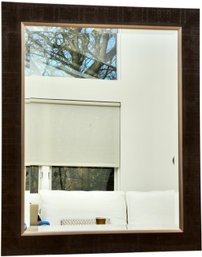 Wood Framed Beveled Glass Wall Mirror