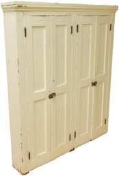 Primitive Slim Folding Door Wooden Pantry Spice Cupboard