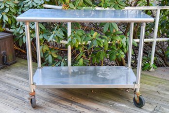 Stainless Steel Restaurant Style Kitchen Cart On Casters