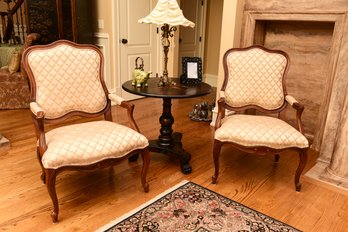 Pair Of Ethan Allen Upholstered Bergere Chairs