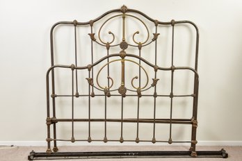 Antique Iron And Brass Queen Size Bed