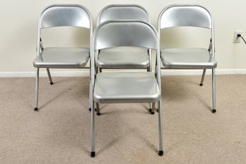 Set Of Four Samsonite Folding Chairs In Sterling