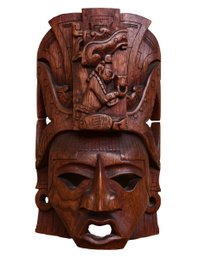 Mayan Aztec Hand Made Pyramid Mask