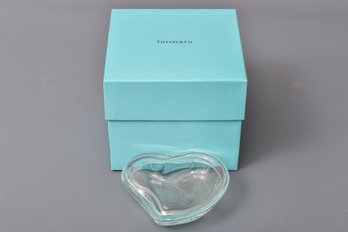 Tiffany & Co. Heart Shaped Crystal Trinket Box